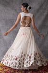 Shop_Shachi Sood_White Dupion Silk Printed Floral U Neck Botanical Lehenga And Blouse Set _at_Aza_Fashions