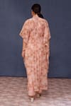 Shop_Chokhi Chorri_Pink Silk, Chanderi Sequins Bandeau Amina Moroccan Tile Print Kaftan With Pant _at_Aza_Fashions