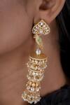 Shop_Osvag India_Gold Plated Parriotico Long Jhumkis _at_Aza_Fashions