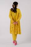 Shop_Tussah By Siddhi Shah_Yellow Cotton Cut-work Round Hem Kurta With Pant  _at_Aza_Fashions