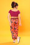 Shop_Littlecheer_Multi Color Cotton, Modal Crop Top And Floral Print Pant Set _at_Aza_Fashions