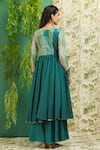 Shop_Alaya Advani_Green Muslin Silk And Embroidery Floral V Bodice Anarkali Palazzo Set _at_Aza_Fashions