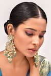 Shop_Zevar by Geeta_Gold Plated Kundan And Pearl Embellished Dangler Earrings _at_Aza_Fashions