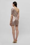 Shop_Deme By Gabriella_Gold One Shoulder Short Dress_at_Aza_Fashions