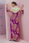 Shop_Krisha sunny Ramani_Purple Cape Georgette Dhoti Skirt Set With Contrast Embellished _at_Aza_Fashions