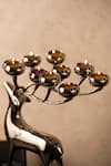 Shop_S.G. Home_Silver Metal Reindeer Candle Holder _at_Aza_Fashions