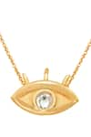 Shop_Esme by Aashna Dalmia_Gold Stone Embellished Eye Pendant _at_Aza_Fashions