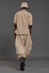 Shop_MATI_Beige 100% Cotton Plain Baggy Pant _at_Aza_Fashions