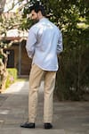 Shop_Raw & Rustic by Niti Bothra_Blue Cotton Embroidery Full Sleeve Kurta Shirt _at_Aza_Fashions