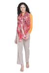 Shop_SHINGORA_Pink Printed Paisley Stole _at_Aza_Fashions