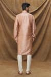 Shop_Samyukta Singhania_Pink Chanderi , Embroidery Botanical Print Kurta Set _at_Aza_Fashions