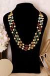 Ishhaara_Multi Color Triple Layered Beaded Necklace _at_Aza_Fashions