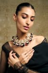 Shop_Tarun Tahiliani_Pink Swarovski Pearls Jadau Guluband Embellished Choker_at_Aza_Fashions