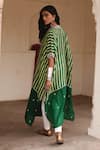 Shop_Avacara_Green Kaftan Silk Embroidered Marodi Striped Pattern And Pant Set  _at_Aza_Fashions