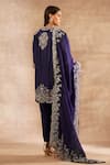 Shop_JAYANTI REDDY_Purple Silk Embroidery Zardozi Round Tunic Dhoti Pant Set  _at_Aza_Fashions