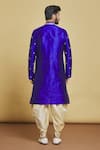 Shop_Arihant Rai Sinha_Blue Silk Embroidery Thread Floral Kurta And Dhoti Pant Set _at_Aza_Fashions