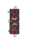 Shop_Neeta Boochra_Pink Kundan Tribal Embellished Cuff _at_Aza_Fashions
