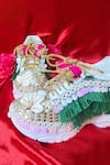 Shop_Chal Jooti_White Embroidered Bohemian Butterfly Wedding Sneakers _at_Aza_Fashions