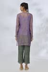 Shop_Itrh_Purple Silk, Cotton Embroidery V-neck High Low Placement Coin Embellished Top _at_Aza_Fashions