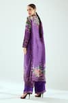 Shop_Rajdeep Ranawat_Purple Silk Printed Floral Band Zeynep Long Tunic _at_Aza_Fashions