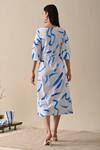 Shop Kanelle Ivory Cotton Round Neck Claire Stroke Print Dress at Aza Fashions Shop_Kanelle_Ivory Cotton Round Neck Claire Stroke Print Dress_at_Aza_Fashions