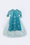 Shop_Fayon Kids_Blue Net Sequins Elsa Snowflake Embroidered Dress_at_Aza_Fashions