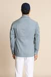 Shop_Gargee Designers_Grey 100% Cotton Chinos Zip Front Shacket _at_Aza_Fashions