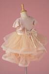 Shop_Darleen Kids Couture_Ivory Georgette, Net, Taffeta Pearls Angel Layered Dress _at_Aza_Fashions