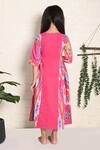 Shop_The Cotton Staple_Pink Cotton Rainbow Ikat Print Panelled Dress _at_Aza_Fashions