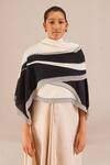Shop_AMPM_Black Amelia Color Block Scarf _at_Aza_Fashions