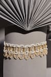 Buy_House of D'oro_White Semi Precious Stone Frilana Embellished Choker _at_Aza_Fashions