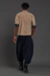 Shop_MATI_Blue 100% Cotton Plain Baggy Pant _at_Aza_Fashions