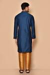 Shop_Arihant Rai Sinha_Blue Silk Embroidery Dori Work Kurta And Pajama Set _at_Aza_Fashions