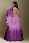 Shop_Two Sisters By Gyans_Purple Lehenga Georgette Embroidered Sequin And Cut Dana Ombre & Blouse Set _at_Aza_Fashions