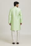 Shop_Samyukta Singhania_Green Sherwani Banarasi Jacquard Woven Floral With Pant _at_Aza_Fashions