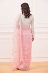 Shop_Rahul Mishra_Pink Silk Embroidery Thread And Sequin V Neck Bidri Saree With Blouse _at_Aza_Fashions