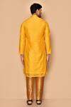 Shop Arihant Rai Sinha Yellow Silk Cut Work Dana Embroidered Kurta With Pajama at Aza Fashions Shop_Arihant Rai Sinha_Yellow Silk Cut Work Dana Embroidered Kurta With Pajama _at_Aza_Fashions