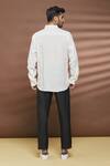 Shop_Linen Bloom_White 100% Linen Printed Tiger Shirt_at_Aza_Fashions