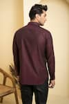 Shop_Hilo Design_Maroon Premium Giza Full Sleeves Shirt _at_Aza_Fashions