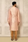 Shop_Naintara Bajaj_Pink Kurta Linen Silk Woven Flower Pattern And Pyjama Set _at_Aza_Fashions