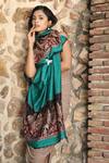 Shop_Dusala_Green Handwoven Aari Work Stole _at_Aza_Fashions