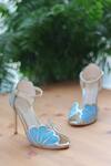 Shop House Of Prisca Blue Camille Shell Pattern Heels at Aza Fashions Shop_House Of Prisca_Blue Camille Shell Pattern Heels_at_Aza_Fashions