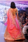 Shop_Anushree Reddy_Orange Organza Embroidery Zari Nirvana Flower Vine Bridal Lehenga Set  _at_Aza_Fashions