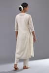 Shop_KORA_Off White Kurta And Dupatta  Cotton Chanderi Straight Pant Set  _at_Aza_Fashions