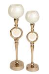 Shop_Amoliconcepts_Gold Glass And Aluminium Painted Candle Holder - Set Of 2 _at_Aza_Fashions