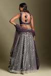 Shop_Two Sisters By Gyans_Purple Blouse Sequin And Zari Work Lehenga Set_at_Aza_Fashions