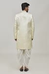 Shop_Arihant Rai Sinha_Cream Jaquard And Art Silk Floral Motifs Sherwani Set _at_Aza_Fashions