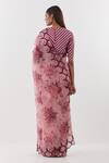 Shop_Amisha Kothari_Pink Organza, Diamonds Guldasta Floral Print Saree_at_Aza_Fashions