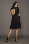 Shop_Deepika Arora_Black Backless Dress With Belt_at_Aza_Fashions