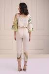 Shop_Shwetanga_Ivory Cotton Pearls Square Neck Printed Organic Cropped Pant Set _at_Aza_Fashions
